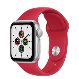 Apple Watch (Series 5) 2019 GPS 40mm - Hliníková Strieborná - Sport loop Červená