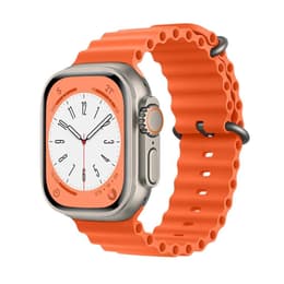 Apple Watch (Ultra) 2022 GPS + mobilná sieť 49mm - Titánová Sivá - Oceánska kapela Oranžová