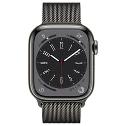 Apple Watch Series 8 (2022) GPS + mobilná sieť 41 mm - Nerezová Grafitová - Milanese loop Čierna