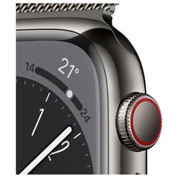 Apple Watch Series 8 (2022) GPS + mobilná sieť 41 mm - Nerezová Grafitová - Milanese loop Čierna