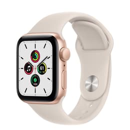 Apple Watch (Series 5) 2019 GPS 44mm - Hliníková Zlatá - Sport band Biela