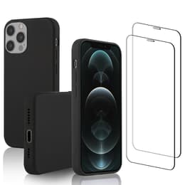 Obal iPhone 12 Pro Max a 2 ochranna obrazovky - Silikón - Čierna