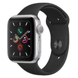 Apple Watch (Series 5) 2019 GPS 44mm - Hliníková Strieborná - Sport Loop Čierna