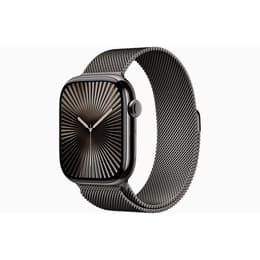 Apple Watch Series 10 (2024) GPS + mobilná sieť 46 mm - Titánová Slate - Milanese loop Čierna