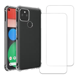 Obal Google Pixel 5 a 2 ochranna obrazovky - TPU - Priehľadná