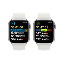 Apple Watch (Series 8) 2022 GPS 45mm - Hliníková Strieborná - Sport band Biela