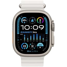 Apple Watch Ultra 2 (2023) GPS + mobilná sieť 49 mm - Titánová Prírodný titán - Oceánska kapela Biela