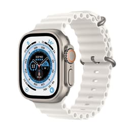 Apple Watch Ultra 2 (2023) GPS + mobilná sieť 49 mm - Titánová Prírodný titán - Oceánska kapela Biela