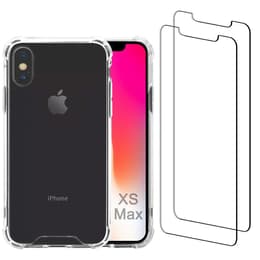 Obal iPhone XS Max a 2 ochranna obrazovky - Recyklovaný plast - Priehľadná