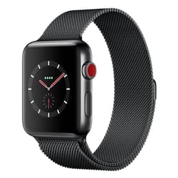 Apple Watch (Series 3) 2017 GPS + mobilná sieť 42mm - Nerezová Vesmírna šedá - Milánsky Čierna