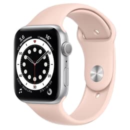 Apple Watch (Series 6) 2019 GPS 44mm - Hliníková Strieborná - Sport band Piesková ružová