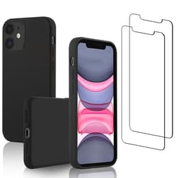 Obal iPhone 11 a 2 ochranna obrazovky - Silikón - Čierna