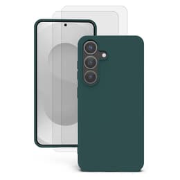Obal Galaxy S25 Plus a 2 ochranna obrazovky - Silikón - Zelená