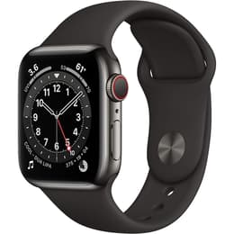 Apple Watch (Series 6) 2020 GPS + mobilná sieť 40mm - Nerezová Grafitová - Sport band Čierna