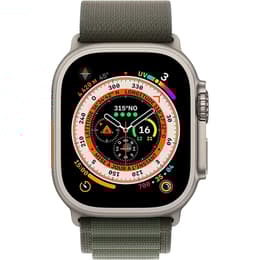Apple Watch Ultra (2022) GPS + mobilná sieť 49 mm - Titánová Prírodný titán - Alpská slučka Zelená