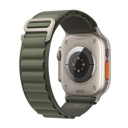 Apple Watch Ultra (2022) GPS + mobilná sieť 49 mm - Titánová Prírodný titán - Alpská slučka Zelená