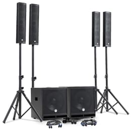PA Reproduktor Système Sonorisation Complet 2400W DJ BM SONIC, 4 Enceintes satellites, 2x Méga SUB 38cm USB/Bluetooth, Supports Câbles, Micros