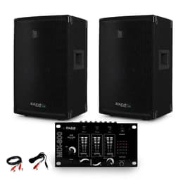 PA Reproduktor Ibiza Sound Paire d'enceinte Sono passive IBIZA DISCO10B TRAPEZOIDALE 10" 1000W BassReflex + Table de Mix + Câble PC