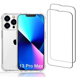 Obal iPhone 13 Pro Max a 2 ochranna obrazovky - Recyklovaný plast - Priehľadná