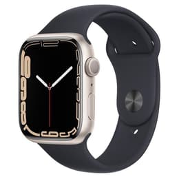 Apple Watch Series 7 (2021) GPS 45 mm - Hliníková Starlight - Sport band Čierna