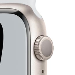 Apple Watch Series 7 (2021) GPS 41 mm - Hliníková Starlight - Nike Sport band Biela/Čierna