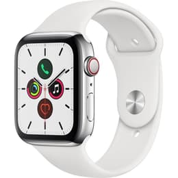 Apple Watch (Series 5) 2019 GPS 44mm - Titánová Strieborná - Sport loop Biela