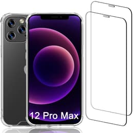Obal iPhone 12 Pro Max a 2 ochranna obrazovky - Recyklovaný plast - Priehľadná
