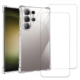 Obal Galaxy S24 Ultra a 2 ochranna obrazovky - TPU - Priehľadná
