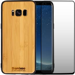 Obal Galaxy S8 a ochranný displej - Drevo - Hnedá