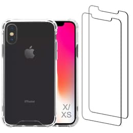 Obal iPhone X/iPhone XS a 2 ochranna obrazovky - Recyklovaný plast - Priehľadná