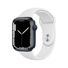 Apple Watch Series 7 (2021) GPS + mobilná sieť 45 mm - Hliníková Midnight - Sport band Biela