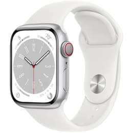 Apple Watch (Series 8) 2022 GPS + mobilná sieť 41mm - Hliníková Strieborná - Sport band Biela