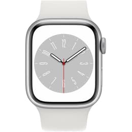 Apple Watch Series 8 (2022) GPS + mobilná sieť 41 mm - Hliníková Strieborná - Sport band Biela