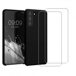 Obal Galaxy S21+ 5G a 2 ochranna obrazovky - Silikón - Čierna