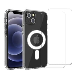 Obal iPhone 13 mini a 2 ochranna obrazovky - TPU - Priehľadná