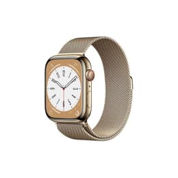 Apple Watch Series 8 (2022) GPS + mobilná sieť 45 mm - Nerezová Zlatá - Milanese loop Zlatá