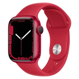 Apple Watch (Series 7) 2021 GPS + mobilná sieť 41mm - Hliníková Červená - Sport band Červená