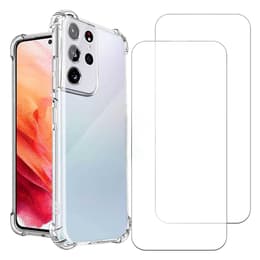 Obal Galaxy S21 Ultra 5G a 2 ochranna obrazovky - TPU - Priehľadná