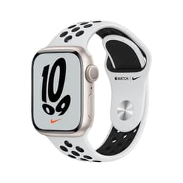 Apple Watch Series 7 (2021) GPS 45 mm - Hliníková Starlight - Nike Sport band Biela/Čierna