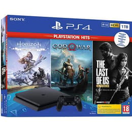 PlayStation 4 Slim 1000GB - Čierna + Horizon Zero Dawn + God of War + The Last of Us (Remastered)