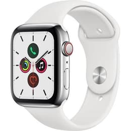 Apple Watch Series 7 (2021) GPS + mobilná sieť 45 mm - Titánová Strieborná - Sport band Biela