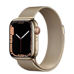 Apple Watch Series 7 (2021) GPS + mobilná sieť 41 mm - Nerezová Zlatá - Milanese loop Zlatá