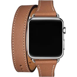 Apple Watch (Series 1) 2015 GPS 42mm - Nerezová Zlatá - Leather Link Hnedá