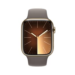Apple Watch Series 9 (2023) GPS + mobilná sieť 41 mm - Nerezová Zlatá - Sport band Čierna