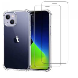 Obal iPhone 13 mini a 2 ochranna obrazovky - TPU - Priehľadná