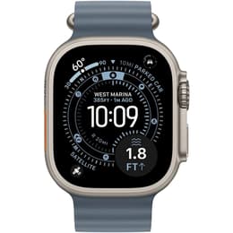 Apple Watch Ultra 3 (2025) GPS + mobilná sieť 49 mm - Titánová Prírodný - Oceánska kapela Modrá