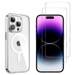 Obal iPhone 15 Pro Max a 2 ochranna obrazovky - TPU - Priehľadná