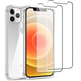 Obal iPhone 12/iPhone 12 Pro a 2 ochranna obrazovky - TPU - Priehľadná