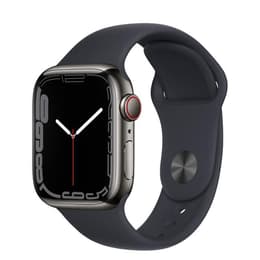 Apple Watch (Series 7) 2021 GPS 41mm - Nerezová Čierna - Sport band Čierna