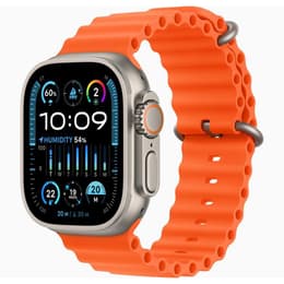 Apple Watch (Ultra) 2023 GPS + mobilná sieť 49mm - Titánová Sivá - Oceánska kapela Oranžová